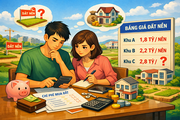 Người trẻ tính toán tài chính mua đất nền nhà phố